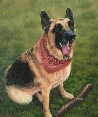 Painting of a dog by Lisa Bane